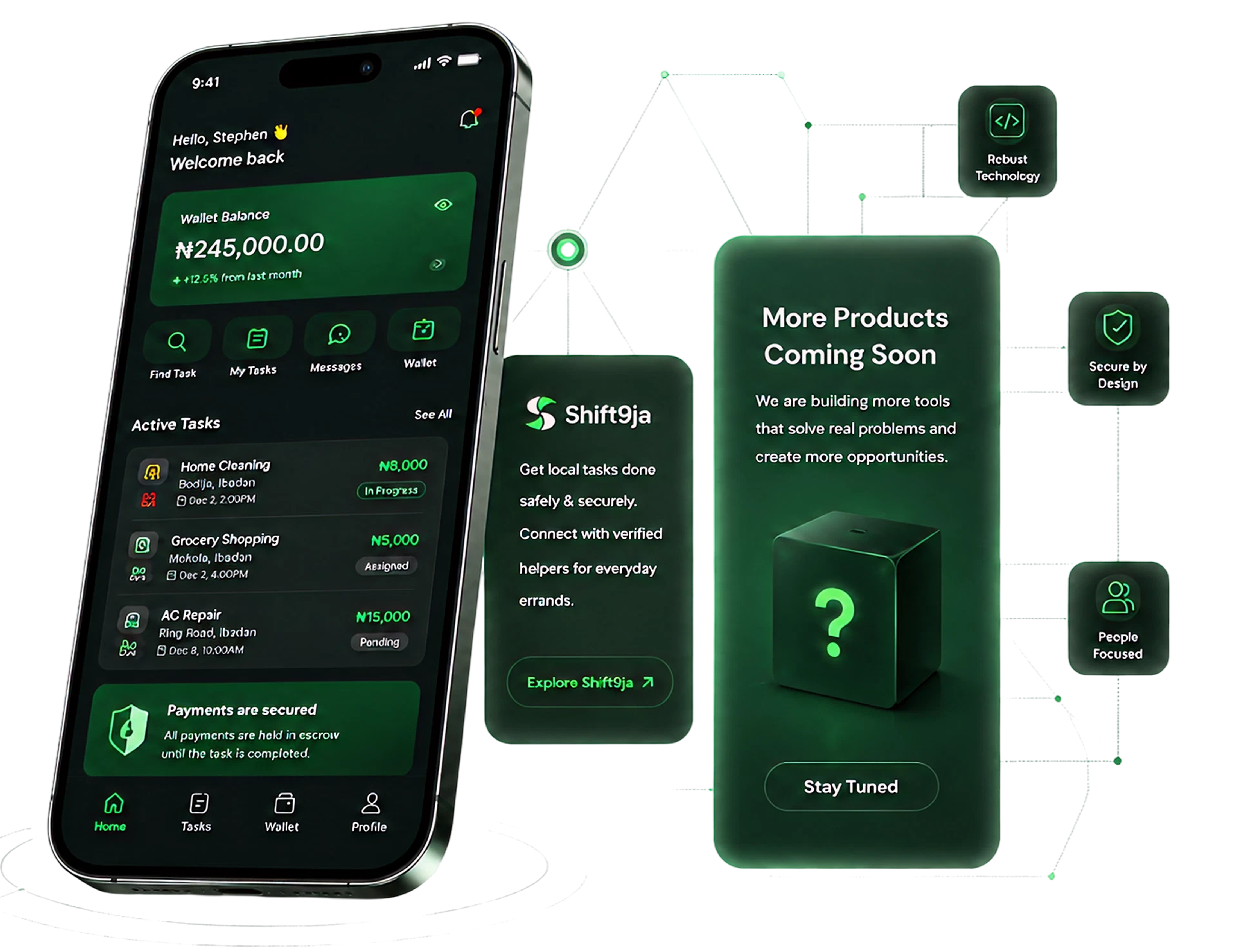 Shift9ja App Mockup